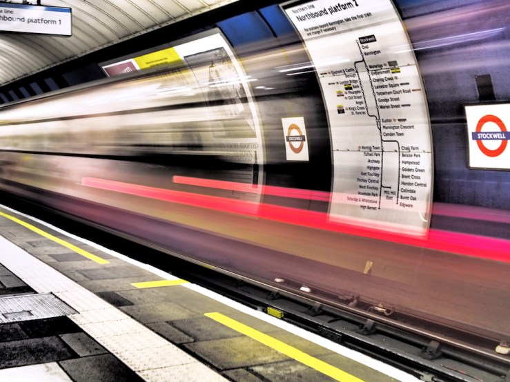 The Tube London Underground light trails Rona Black photograph